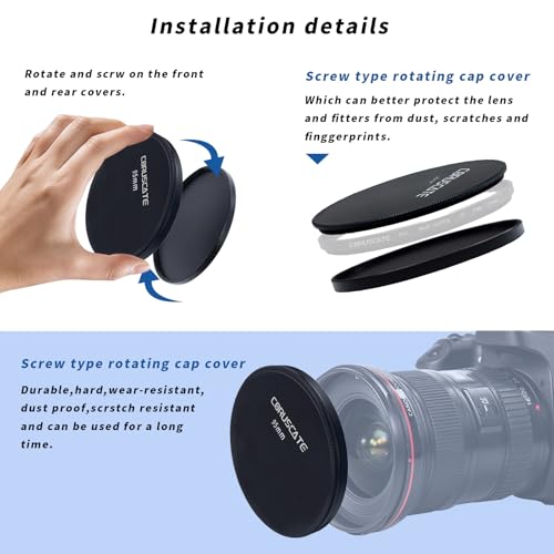 95mm Metal Filter Cap,Lens Cap,Compatible with All Any 95mm with Camera Thread Lens and 95 mm ND,CPL,UV Filter Accessory.(Metal Front Cover+Rear Cover)+Lens Cleaning Cloth