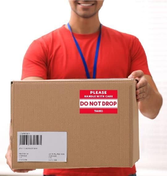 ChromaLabel 3 x 5 Inch Handle with Care Imprinted Shipping Handling Labels, 100 Roll 3" x 5" 100/Roll