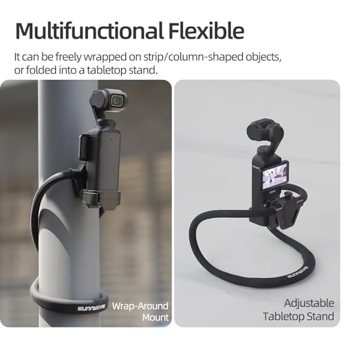 Adjustable Neck Mount for DJI Osmo Pocket 4/3, POV Vlog Neck Holder with Quick Release, Chest Harness Strap, Flexible Silicone Neck Mount for First-Person Video, Compatible with Pocket 4/3 (Black) Black