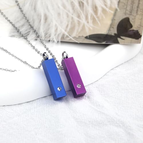 weikui 6 Pieces Urn Necklace for Ashes for Men Women Cremation Jewelry for Ashes Memorial Urn Locket for Ashes Keepsake Pendant for Human Ashes 6Pcs-Purple