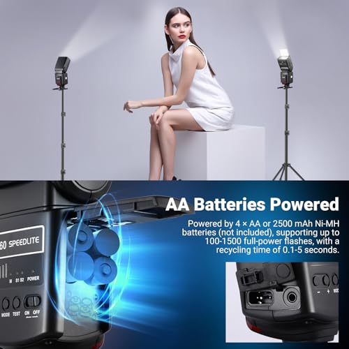NEEWER TT560 Camera Flash Speedlite Compatible with Canon Sony Nikon Panasonic Fuji DSLR with Universal Single Contact Hot Shoe Mount, Speedlight Compatible with Sony ZV1, NOT for ZV-1F, No TTL