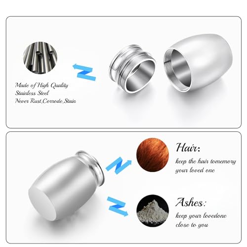 NA Small Keepsake Urns Stainless Steel Mini Waterproof Memorial Cremation Container Jar for Memorial Human Pet Ashes… (A Silver) A Silver