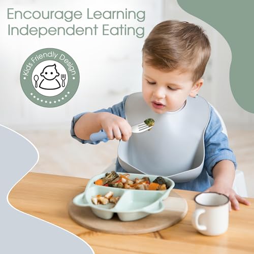 18 Pieces Toddler Utensils Kids Silverware with Silicone Handle Stainless Steel Toddler Fork Spoon Knife Set Children Flatware Set, 6 Colors
