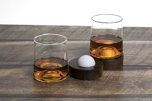 Personalized golf coaster and whiskey glasses: Accessories for men and women golfers; Cool holiday basket for men and women that golf (2 Glasses, Not Personalized) 2 Glasses, Not Personalized