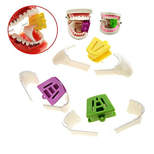 Angzhili 3 Size Dental Mouth Prop & 6 Pcs Tongue Guard Kit, Intraoral Support Dental Bite Block,Occlusal Pad