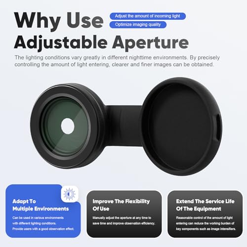 Adjustable Iris for PVS14 – Lens Reversing Adapter for PVS14 Night Vision, 30mm Scope Rings, Step Up Rings – Compatible with Holosun IRIS, EF to RF Adapter, RF to EF Lens Adapter(1 Pack) 1 Pack