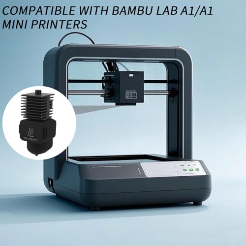 Gosknor 3D Printer 0.4mm Hotend Kit for Bambu Lab A1/A1 Mini, High-Temperature Hardened Steel Hot End Nozzle with Wrenches and Tools Silicone Sock Ideal Extruder Replacement Accessories
