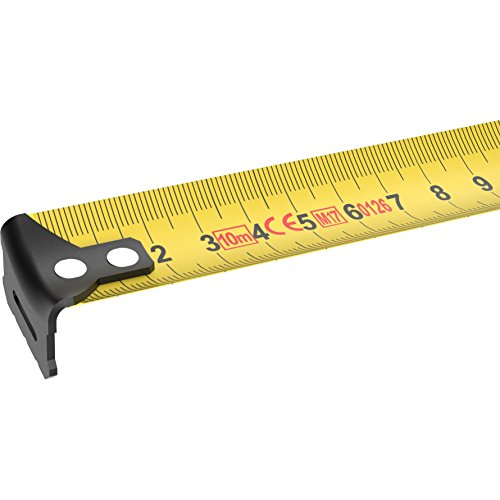Presch Tape Measure 10 m - Robust Professional Tape Measure Riveted with Belt Clamp and Reel System - Roll Meter 10 m with Lock