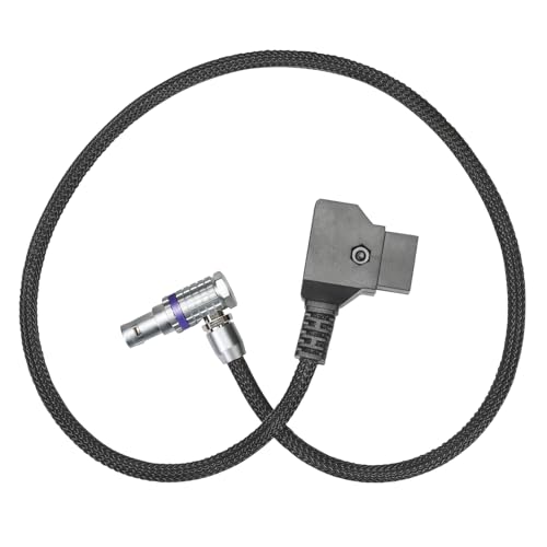 RED® Komodo™ Right-Angle to D-tap&P-tap Cable Made with Super Soft Wire and Protected with Techflex Braid 18.1inches(Power Cable)