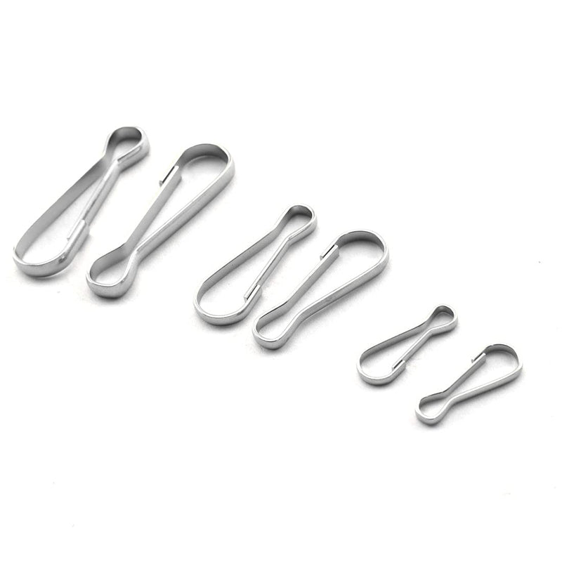 [Australia - AusPower] - 60pcs Metal Spring Hook Buckles Nickel Plated Snap Hanging Clip for Zipper, Key Chain, Plant Hanger etc. (20x 20mm & 20x 30mm & 20x 40mm), (SPRING-HOOK-3SIZE-60) 