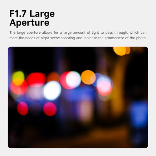Brightin Star 35mm F1.7 Lens for Canon RF-Mount Mirrorless Cameras, APS-C Manual Focus Large Aperture Prime Humanistic Lens Fit for EOS RP, R, R5, R7, R6, R3, R10(Black) 35mm F1.7 Black