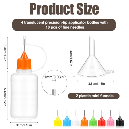 HaiFafafaing 30ml precision tip applicator bottles with mini funnels for adhesive dispensing