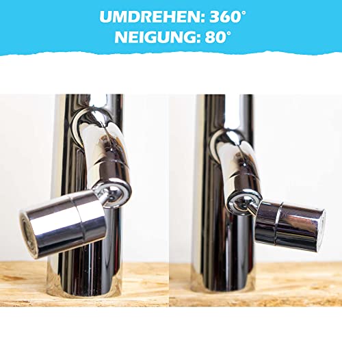 360D Shiny Metal Aerator Chrome Plated M18.5 Thread Compatible with IKEA Faucets M18.5 Verchromt