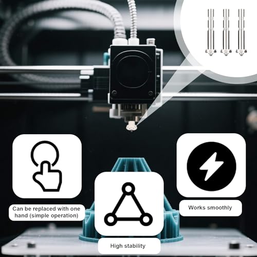 3pcs 0.6mm Integrated Nozzles for Anycubic Kobra 3 Max Combo, Quick Change High Flow High Speed Print Head Extruder Kit Hot End Replacement