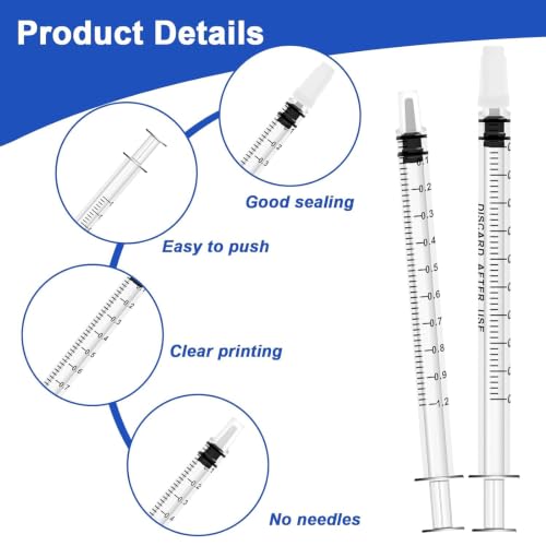 HXC 120 syringes 1 ml syringe sterile colostrum syringe without needle | 1ml Syringe Colostrum Collector Dosing Syringe Plastic Individually Packed Syrings for Colostrum Collecting Animal Feeding