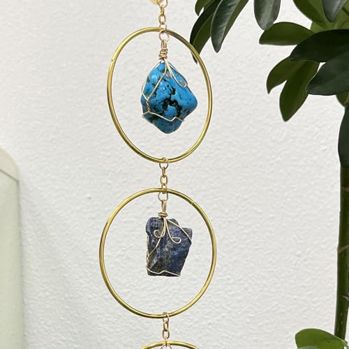 7-Chakra Hanging Crystals, Healing Crystal Wind Chime, Chakra Decor