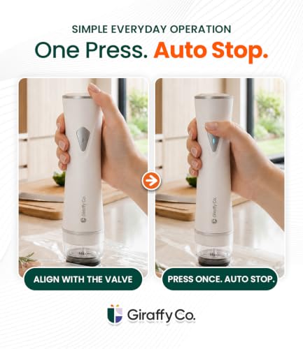 GIRAFFYCO Compact Food Vacuum Sealer Machine Only, Portable Rechargeable