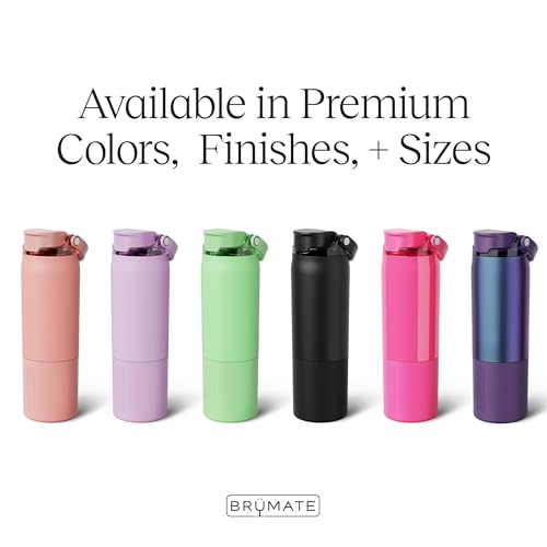 BrüMate Rise 35oz Water Bottle With 100% Leakproof Covered Silicone Straw | Insulated Stainless Steel Water Bottle With Removable Straw | Fast Flow | Soft Sip Silicone Spout | BPA-Free (Dark Aura) Dark Aura 35 Ounces