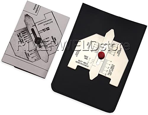 RIVERWELD Precision Metric Automatic Weld Sizer Gauge | For butt weld welds, reinforcement is tested; fillet thickness determines leg size. Metric markings