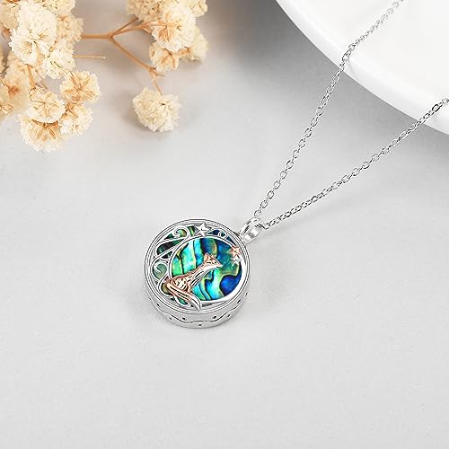 Fox/Cat/Dog Urn Necklaces for Ashes Sterling Silver Fox Moon Pendant Cremation Jewellery for Ashes Memorial for Women urn necklace-fox