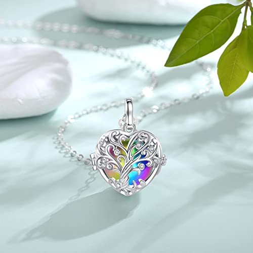EUDORA Urn Necklace for Ashes Cremation Jewellery for Ashes Necklace Heart Tree of Life Pendant for Ashes Keepsake Necklace Funeral Memorial Gift for Human Pets, 61cm
