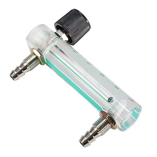 Flow Meter with Control Valve YB-4M Air Flow Meter Gas Regulator for Oxygen, Air and Gas (0.1-1.5L/min) Transparent