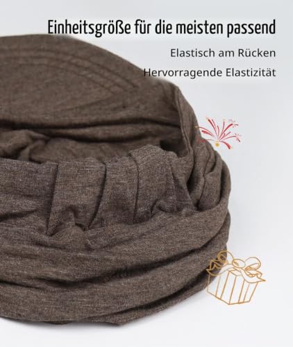 Soft Hats for Chemo, Women’s Bamboo Baseball Cap, Hair Loss Turbans Dark Brown Heather Grey
