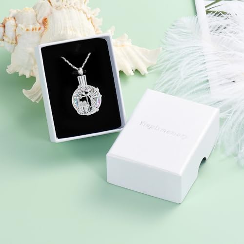 Yinplsmemory Cremation Jewelry Tree of Life Urn Necklace for Women Ashes Keepsake Jewelry for Sister for Ashes Silver-purple