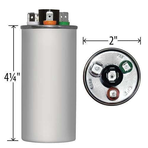 Goodman CAP050350440RSP Replacement - 35 + 5 uf/Mfd 370/440 VAC AmRad Round Dual Universal Capacitor, Made in The U.S.A.