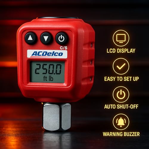 ACDelco ARM602-4A 1/2-inch digital torque adapter with LED and audible alerts, 25–250 ft-lbs range
