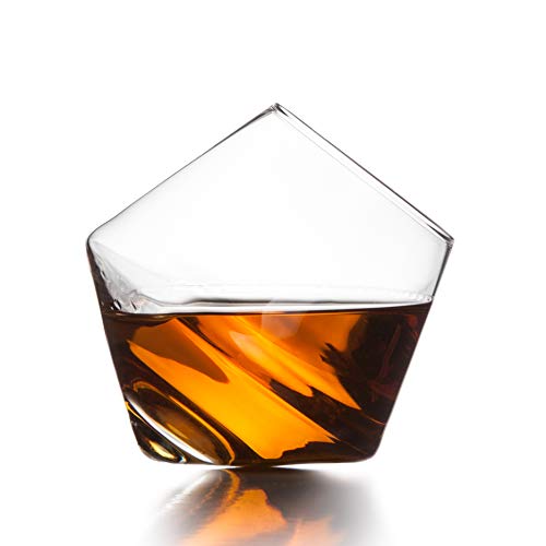 Sempli Cupa-Rocks Tumbler Glasses Set of 2 - Hand Blown Whiskey Glasses for Scotch, Bourbon & Brandy, Lead-Free Crystal, Swirling Aeration, Ultra Clear - 9.25 oz