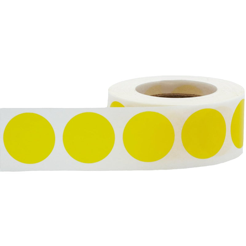 Yellow 3/4" Inch Transparent Color Coding Labels, 500 Total Adhesive Stickers On A Roll, Ideal for Planners, Journals, Mailing Seals and Crafting Ideas Yellow