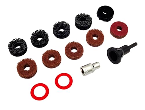 Hero Wheel Hub Cleaning Discs Set 14 Pieces Diameter 40 mm - Wheel Hub Cleaner for Rust & Dirt - Hub Cleaning Set for Wheel Bolts Brake Discs - for Drill & Cordless Screwdriver