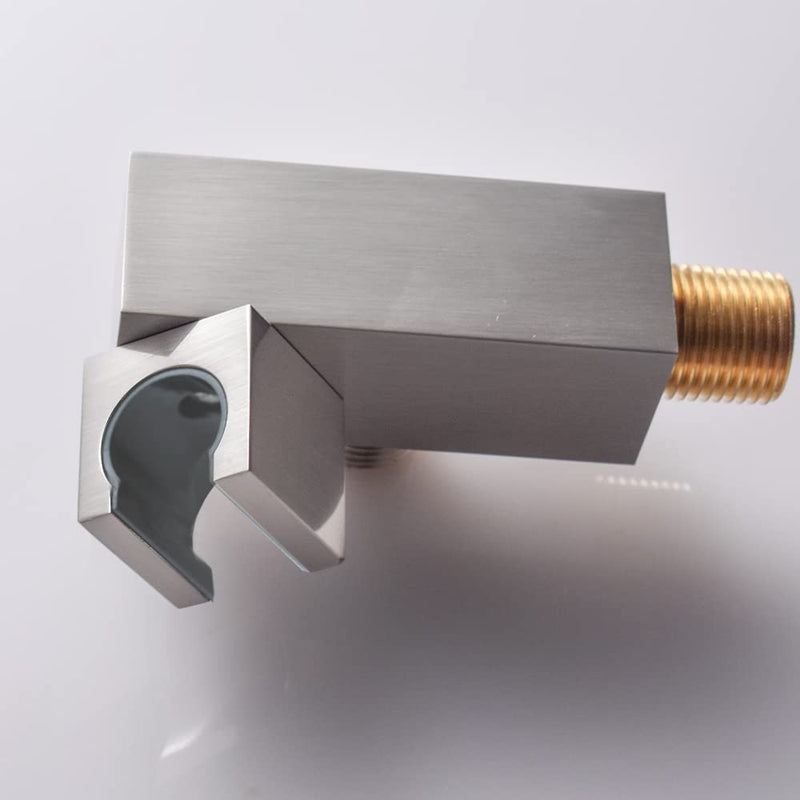 AVIVG Brushed Nickel Bathroom Brass Wall Mount Adjustable Handheld Shower Head Bracket Holder