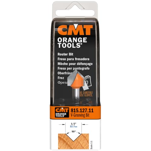 CMT 815.127.11 V-Grooving Bit, 1/4-Inch Shank, 1/2-Inch Diameter, Carbide-Tipped