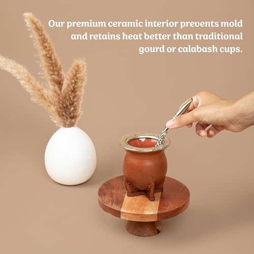 Materos Premium Yerba Mate Cup – Elegant, Functional & Durable Ceramic Camionero Design, Eco-Friendly Stylish Cup for Smooth Drinking Experience – Ceramic Camionero / 11 oz 11 Ounces
