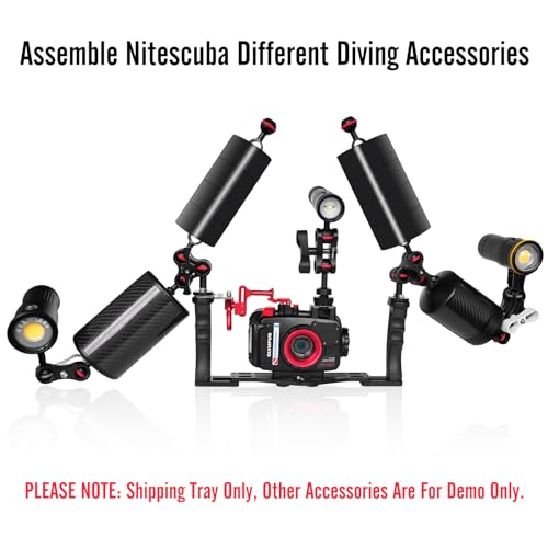 NS10 Underwater Camera Tray extendable Handle Grips Bracket for gopro,pt059,rx100 uw Camera housing Universal Soft Handle with Aluminum and Rubber Material (Black) Black