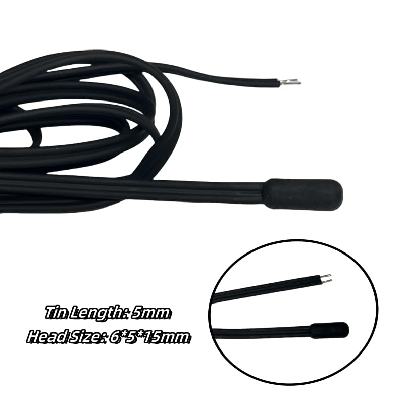 [Australia - AusPower] - 5Pcs Temperature Probe Sensor MF58B Super Waterproof TPE Injection Probe Sensor TPE6x5x15mm Thermistor 10K 3435 Iine Iength 2 Meters. 