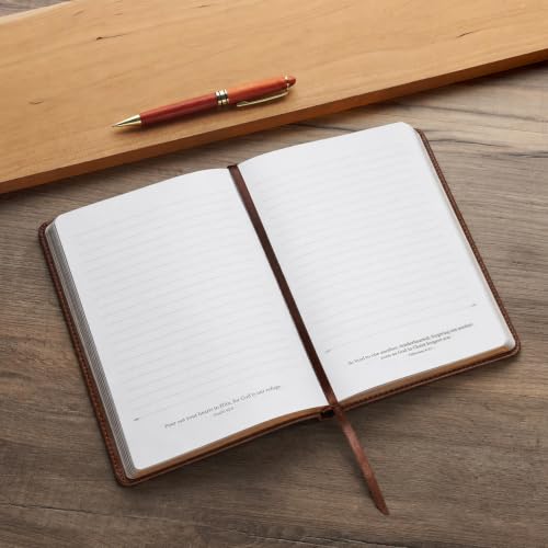 Christian Art Gifts Classic Journal I Know The Plans Jeremiah 29:11 Bible Verse, Inspirational Scripture Notebook, Ribbon Marker, Brown Faux Leather Flexcover, 336 Ruled Pages
