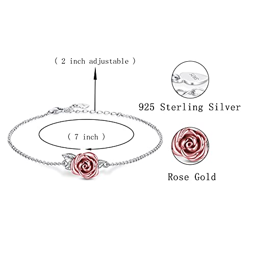 Sterling Silver Rose Urn Bracelet Ring Women Cremation Jewelry for Ashes urn bracelet 2