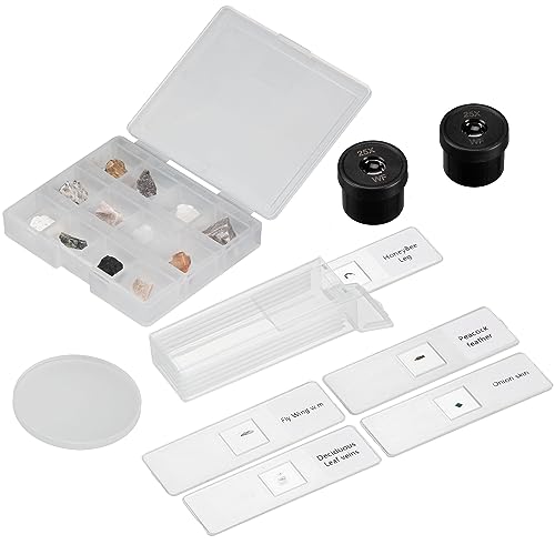 Bresser junior stereo 3D microscope ICD-Pro with 20x and 50x magnification for children and adults for the observation of stones, coins, insects and much more | Auflichtmikroskop und Durchlichtmikroskop, 12 Mineralproben, 5 Dauerpräparate, Binokulare S...
