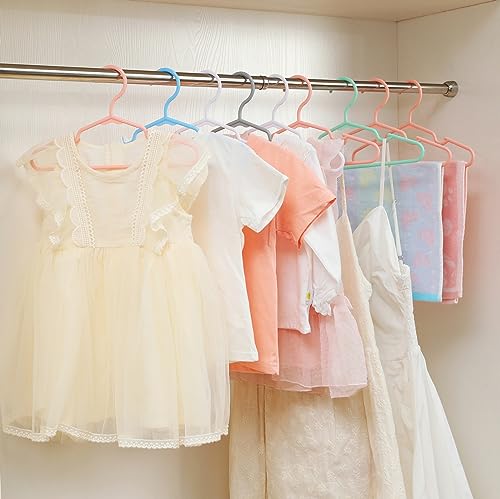 100 Pack White Baby Nursery Closet Hangers,Kids Plastic Hangers,Non-Slip Laundry Infant Pant & Coat Hangers for Newborn Clothes,Ultra-Thin Child Clothes Hangers for Girls Boys Toddler Kids 100