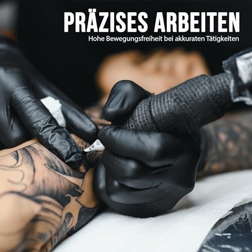 IEA Medical Disposable Nitrile Gloves, Black, M, Pack of 100 | Examination gloves, latex-free and food-safe, tear-resistant EN 455/EN ISO 374 - for kitchen, medicine, tattoo and workshop
