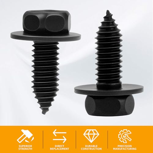 CHENACC 5/16-18 x 7/8 inch indented hex head SEMS body bolts, 50-piece set
