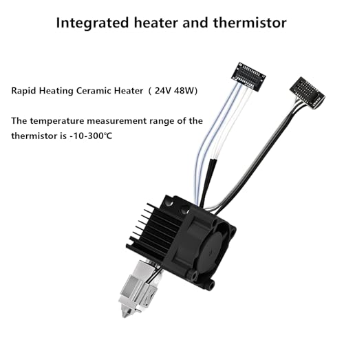 0.4mm P1S P1P Hotend Complete Kit, Full Assembly Hot End Print Head with Ceramic Heater, Thermistor, 0.4mm Hardened Steel Nozzle, Hotend Replacement for Bambu Lab P1 Series 3D Printer