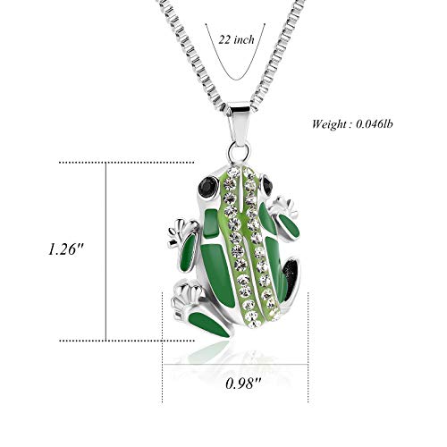 XSMZB Cute Frog Cremation Jewelry for Ashes Frog Shape Urn Necklace for Ashes for Pet/Human Ashes Keepsake Pendant of Loved One Green