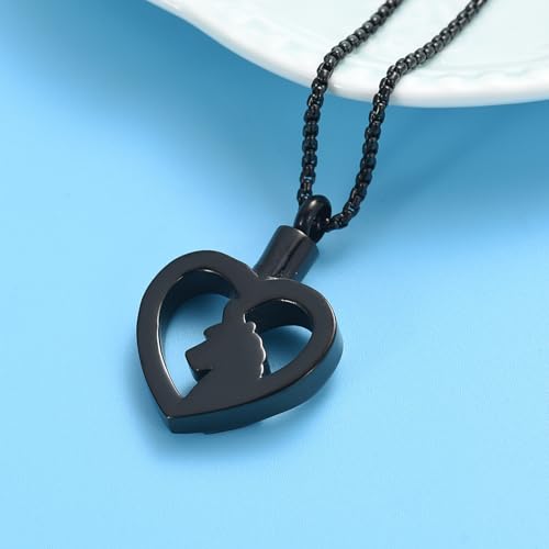Oinsi Unicorn Cremation Jewelry For Ashes Of Loved One Keepsake Memorial Urn Necklace Pendant Women Girls Fashion Jewelry Style A-Black