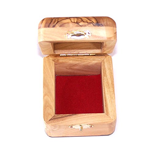 Holy Land Market First Communion Box - Rosary Box - Bethlehem Olive Wood Communion By Laser