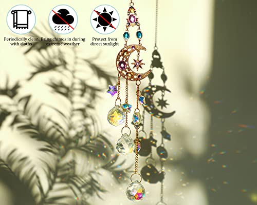 Crystal Wind Chimes Prisms, Glass Window Hanging Ornament Suncatcher Decor