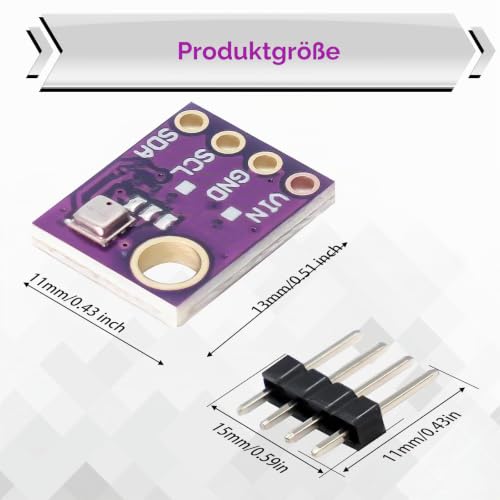 280 5V Barometric Sensor Temperature Humidity Sensor Module Pressure Temperature Humidity Module Board Humidity Temperature Sensor Module IIC I2C Compatible with Arduino (Pack of 2) 2 Stück